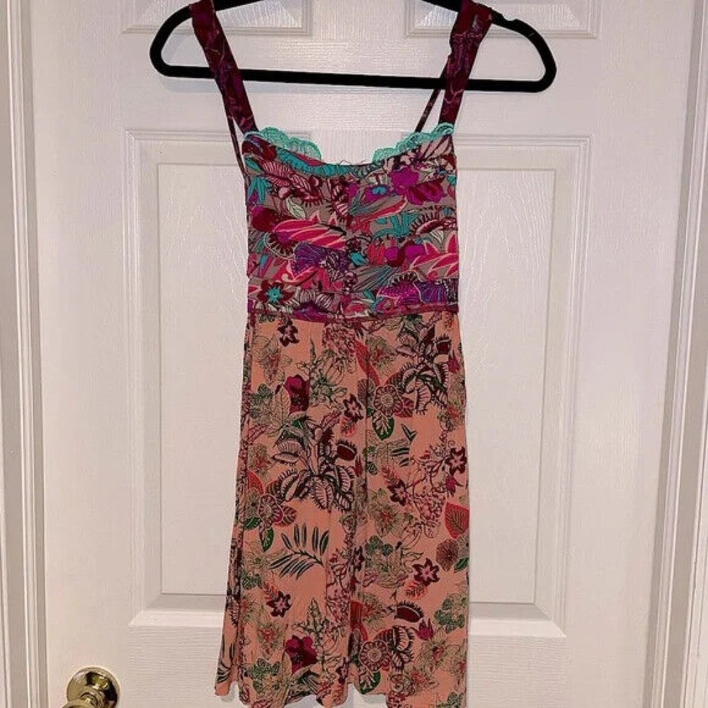 EUC Maaji Dress Swimsuit Cover Up Colorful Small Pink Floral